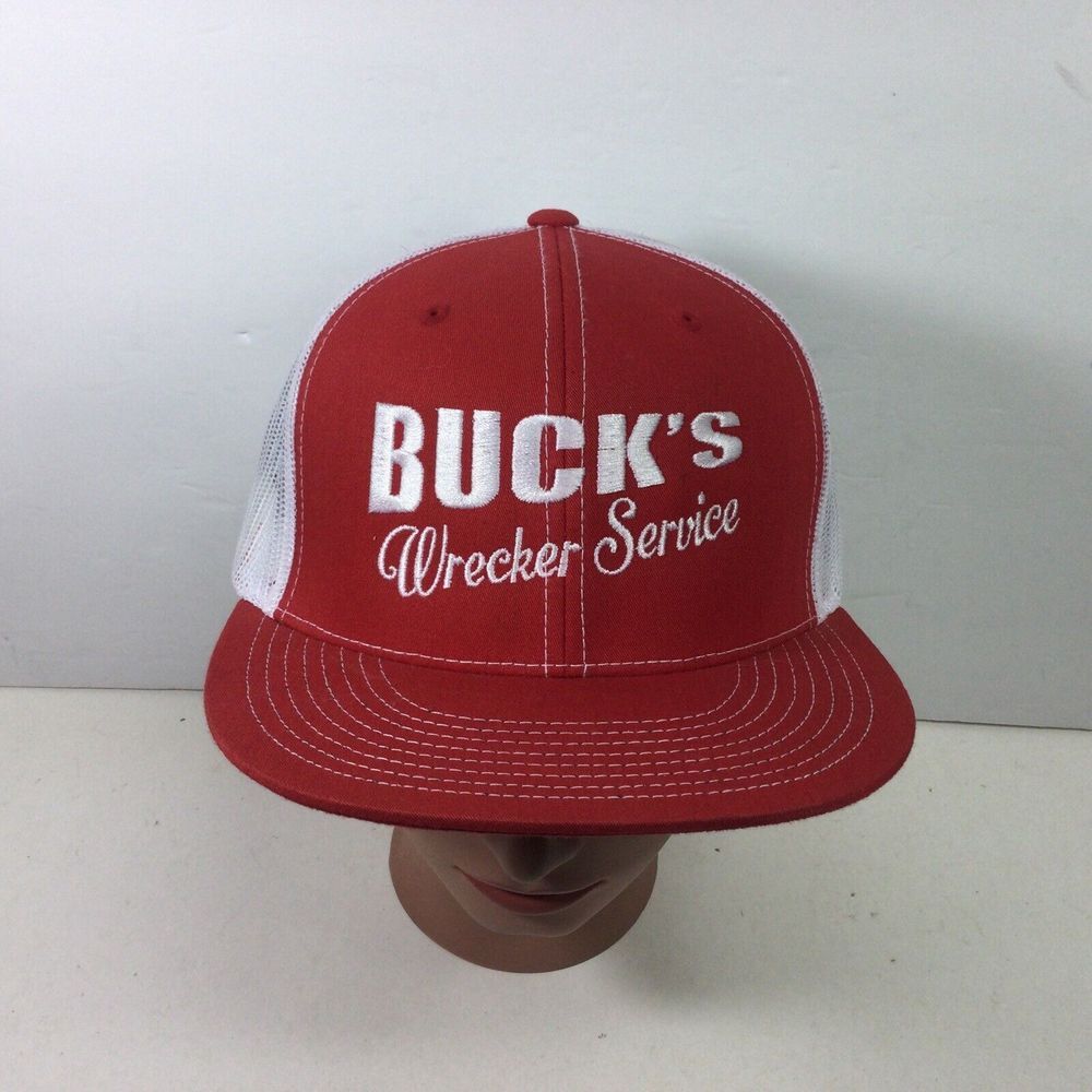 Bucks Wrecker Service Hat Red Hip Hop Mesh Back SnapBack Cap Pacific Headwear‎